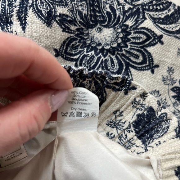 J. Crew Floral Navy and Cream Skirt - Picture 6 of 6